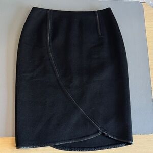 CHADO - Ralph Rucci - Black Wrap-Accent Pencil Skirt